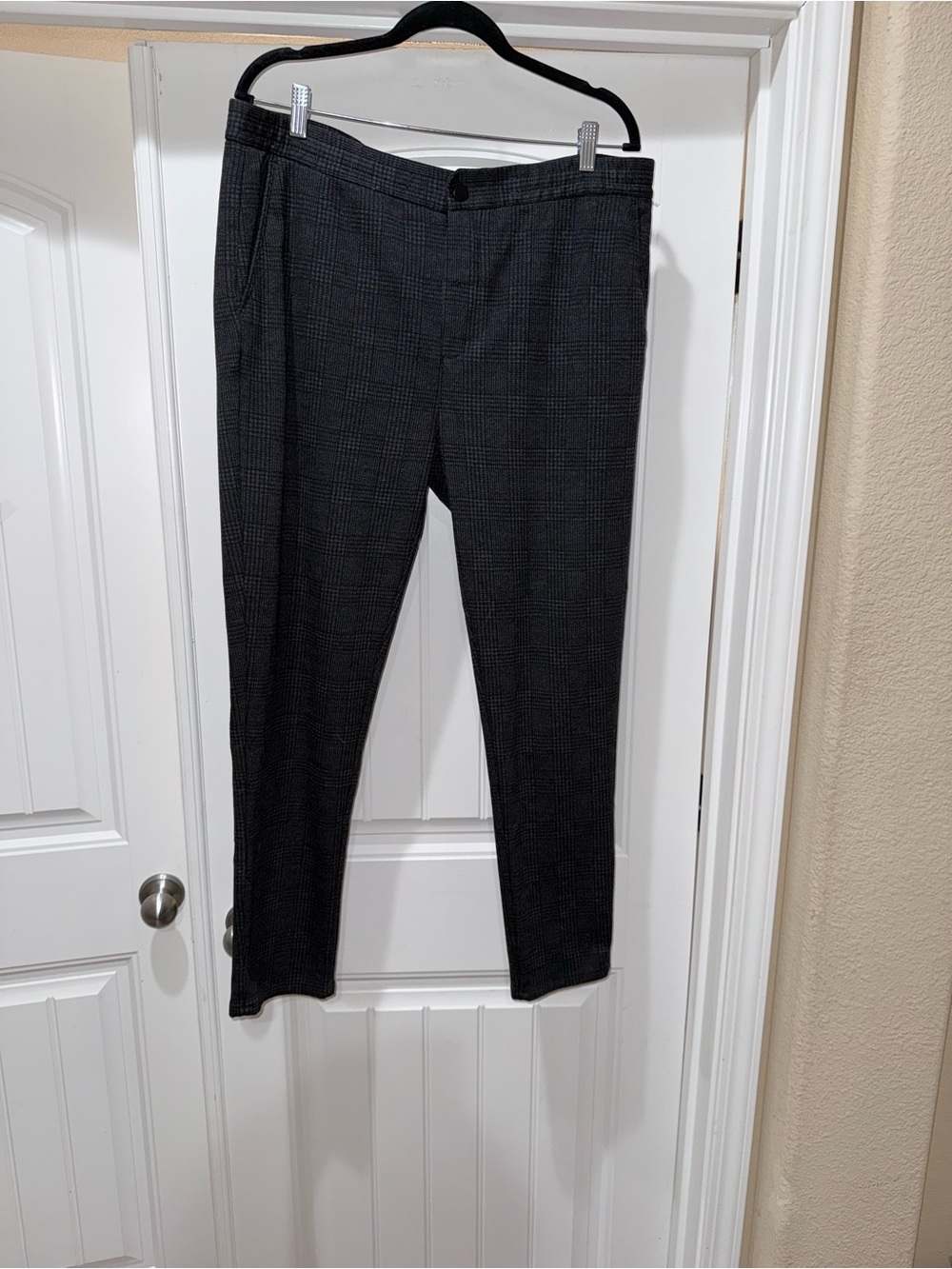 Zara Men's Glen Plaid Dress Pants - Charcoal/Black Size XL EUC